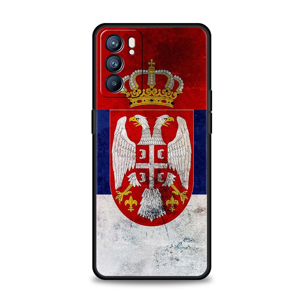 Phone Case For Oppo Reno13 Reno12 Reno11 F Reno10 Pro A54 A53 A95 A76 A74 A57 A98 A80 A79 5G A78 4G Cover Serbia flag Badge