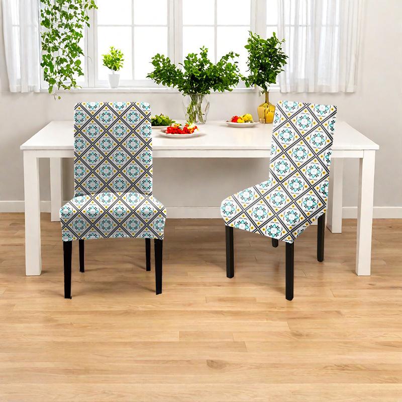 

Waterproof Plaid Geometric Pattern Chair Cover Non Slip Oil Proof Printed Laminated Chair Cover Full Coverage Chair Protector Q16797QQ-1 piece