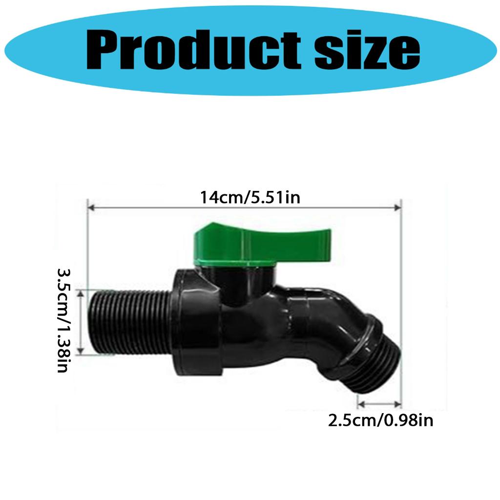 Väderbeständig 3/4" eller 1/2" Gängad Kranjusterbar Vattenflödesventil Vattenutkastare Koppling för Trädgårdsrengöring Trädgårdsarbete