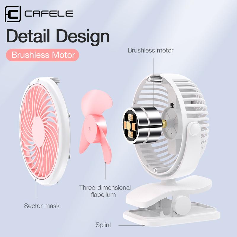 Rechargeable Mini Desktop USB Cooling Fan Cooler Summer Air Cooling 3-Speed Clip style Desk Fan