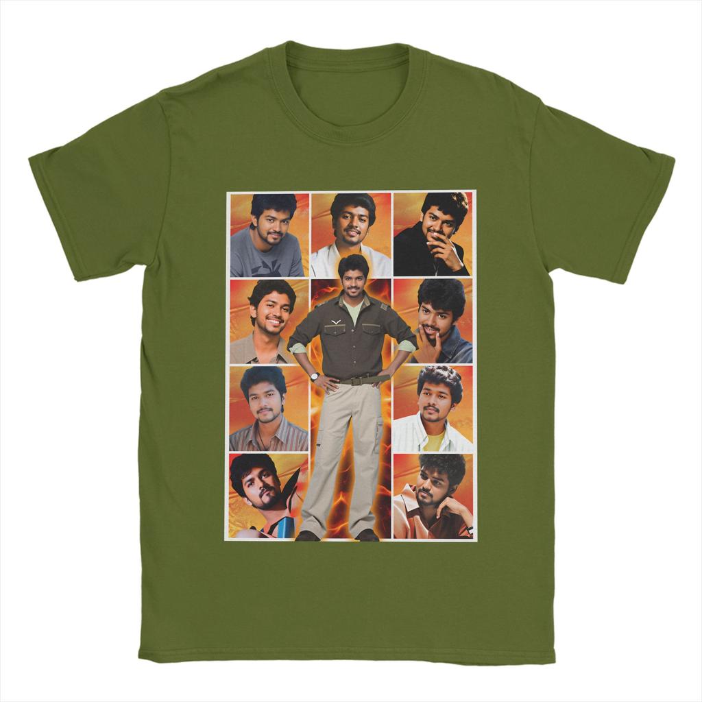 Thalapathy Vijay T Shirts for Unisex Pure Cotton Humorous TShirt Round Neck  Tee Shirt Short Sleeve Tops Plus Size