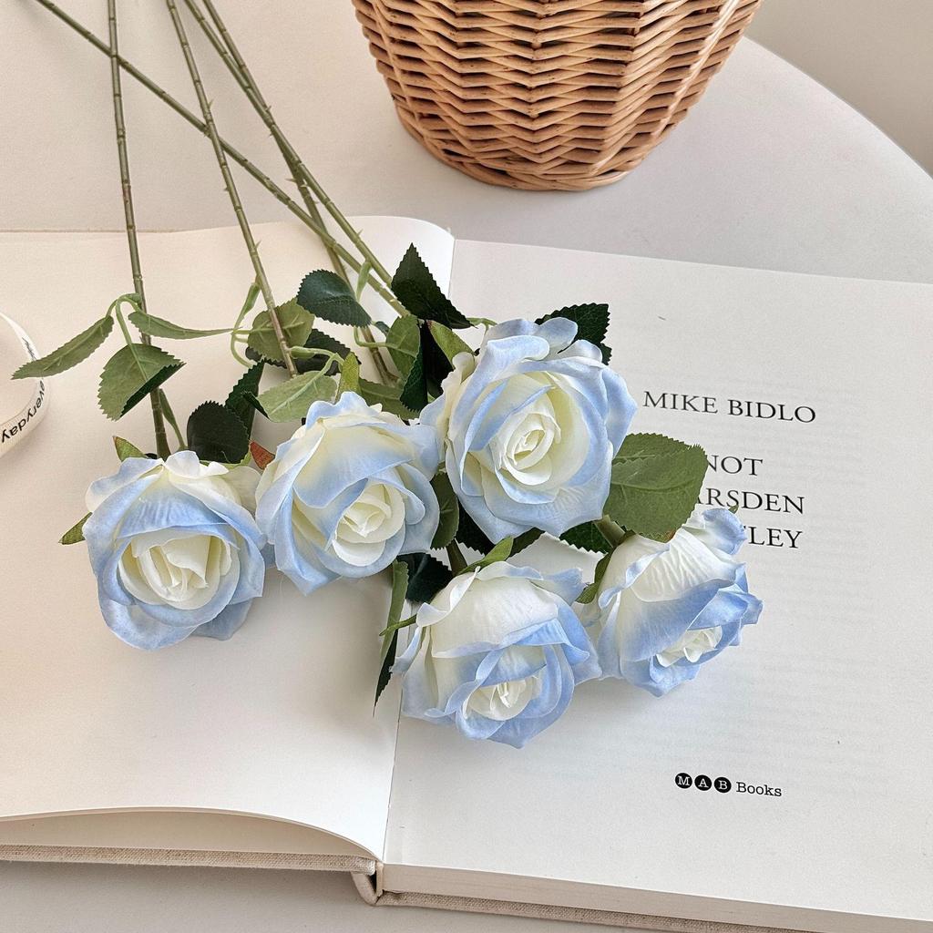 Realistic Single Rose Artificial Flower for Vase Decor
