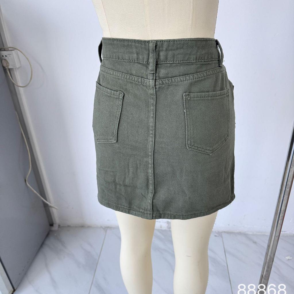 European & American Style Low-Waist Slim Hip Skirt - Autumn Solid Color