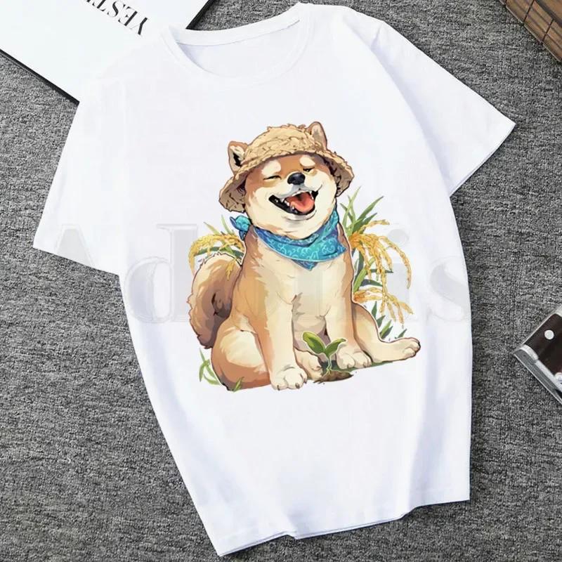Funny Animal Dogs Kawaii Japanese Shiba Inu Women Cartoon Mom Summer Print Lady Tshirts Top T Shirt Ladies Womens Graphic