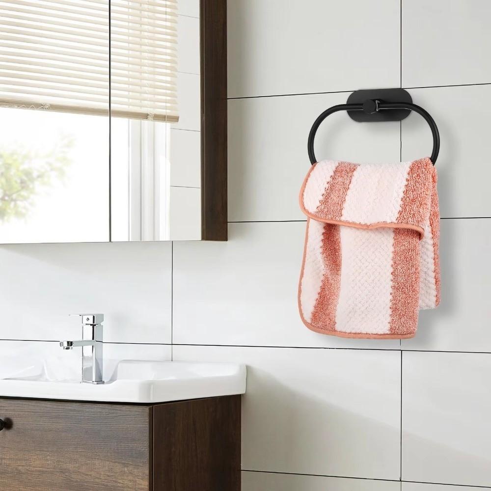 Stainless Steel Towel Hanger Ring Rustproof Hand Towel Holder Towel Ring Hook  Apartment