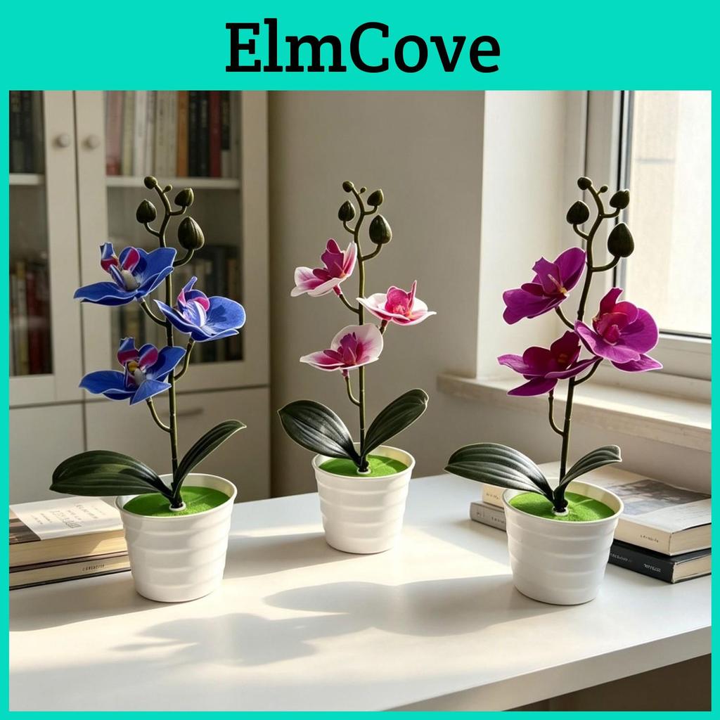 Butterfly Orchid Artificial Flower Vase For Home Garden Decor With Plastic Material For Indoor Outdoor Use