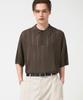 TRILLION Washable Resort Cable Collar Short Sleeve Knit_Ivory
