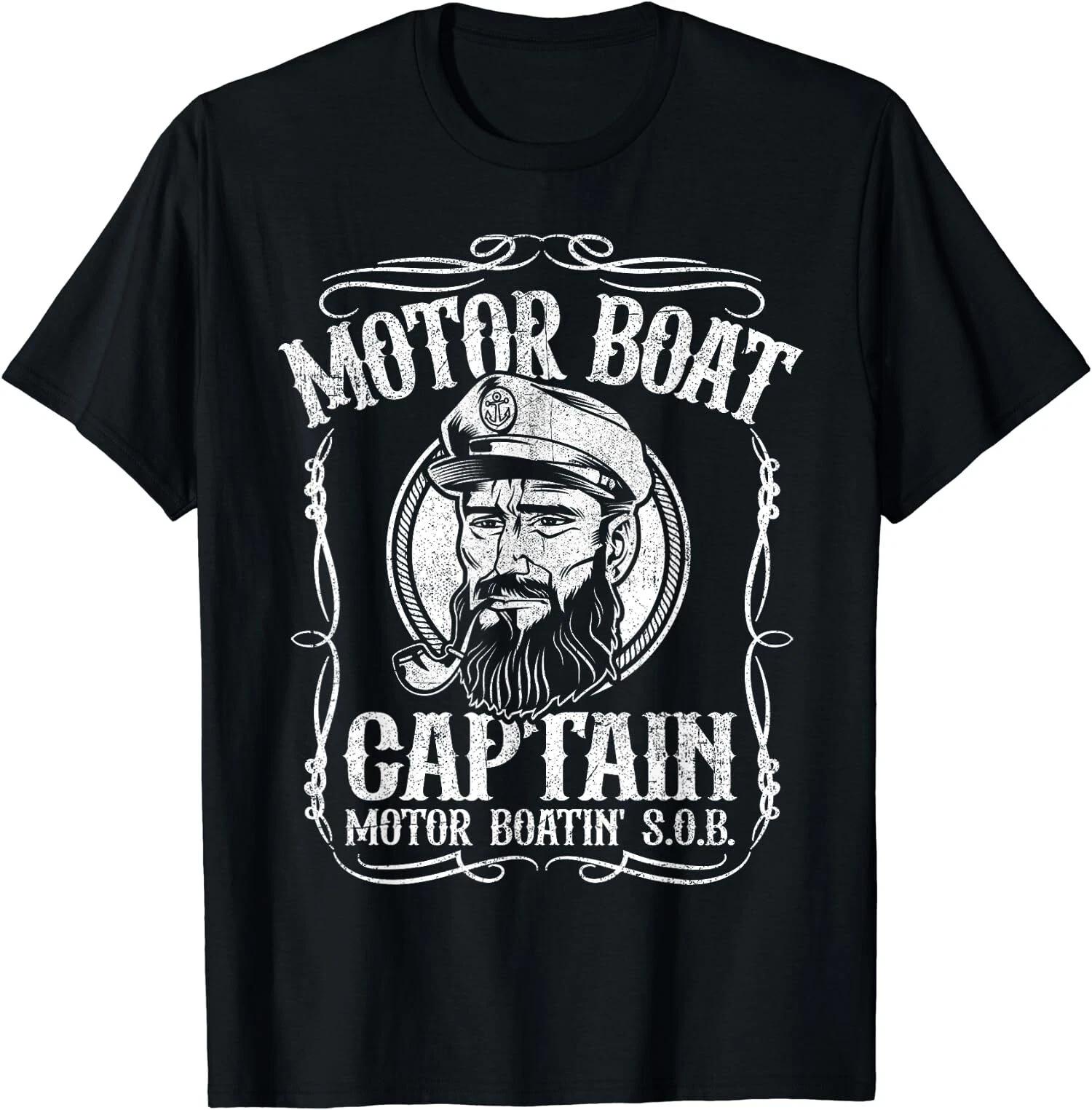 Motor Boat Captain Funny Boating Motorboating Lake T-Shirt M