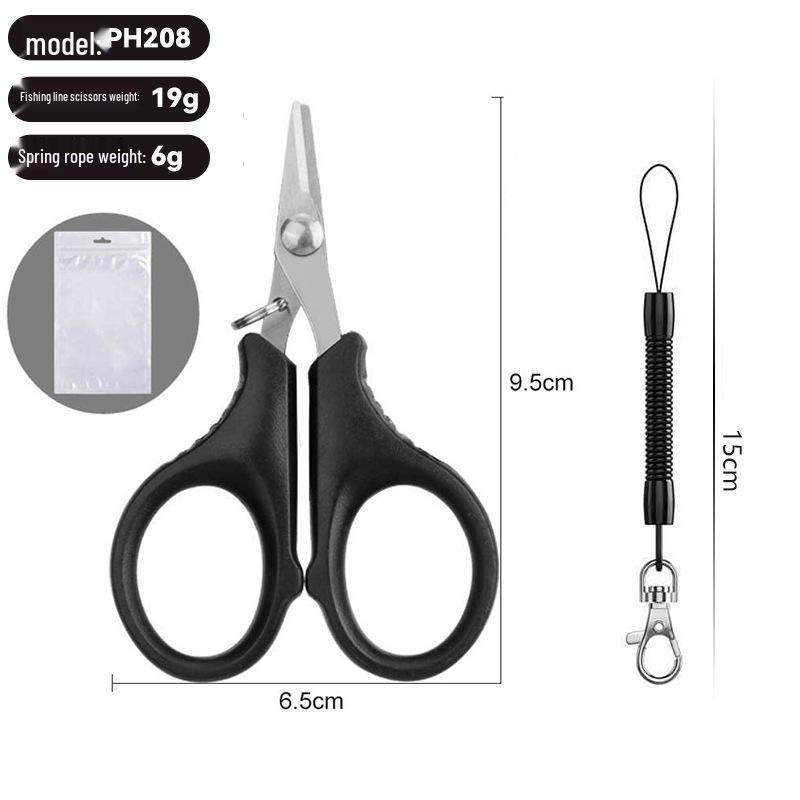 Stainless Steel Multifunctional Fishing Line & Lure Cutter, Small Serrated Scissors for Dyneema PE and Outdoor Use