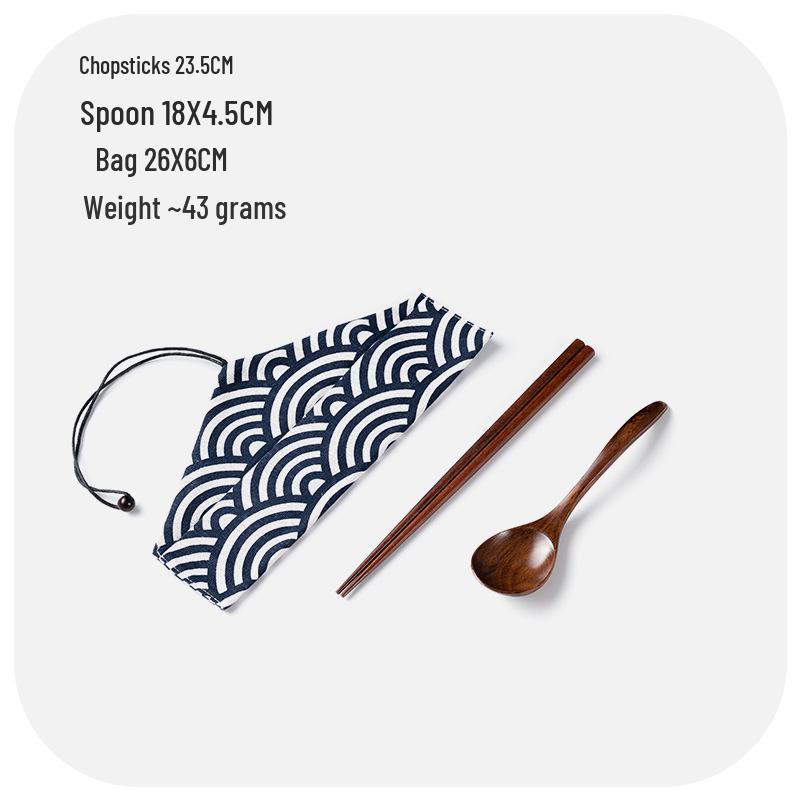 Korean Style Portable Cutlery: Wooden Chopsticks & Spoon Set for Students, Kids, Office Workers, and Travel