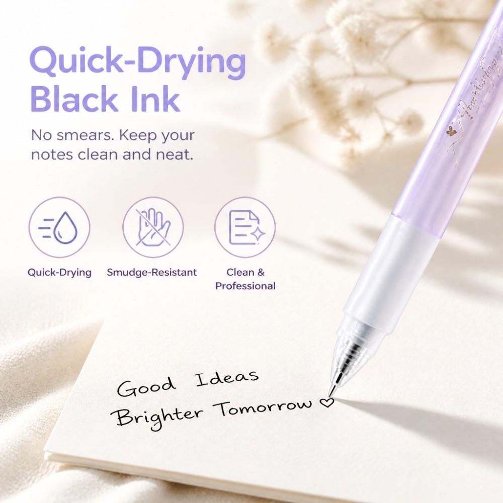 Retractable Gleaming Wings Butterfly Pen 0.5mm Gel Pens New Black Ink Pens  Student Writing