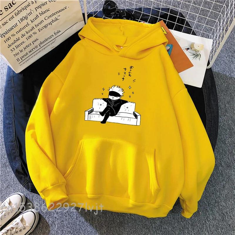 Jujutsu Kaisen Anime Hoodie Women Gojo Satoru Print Aesthetic Sweatshirt Harajuku Streetwear Tops Dropshipping