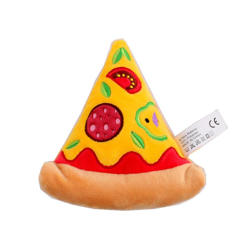 Pet Cute Plush Toy Simulation Pizza Hamburger Ice Cream Sound Toy Pet Dog Cat Supplies