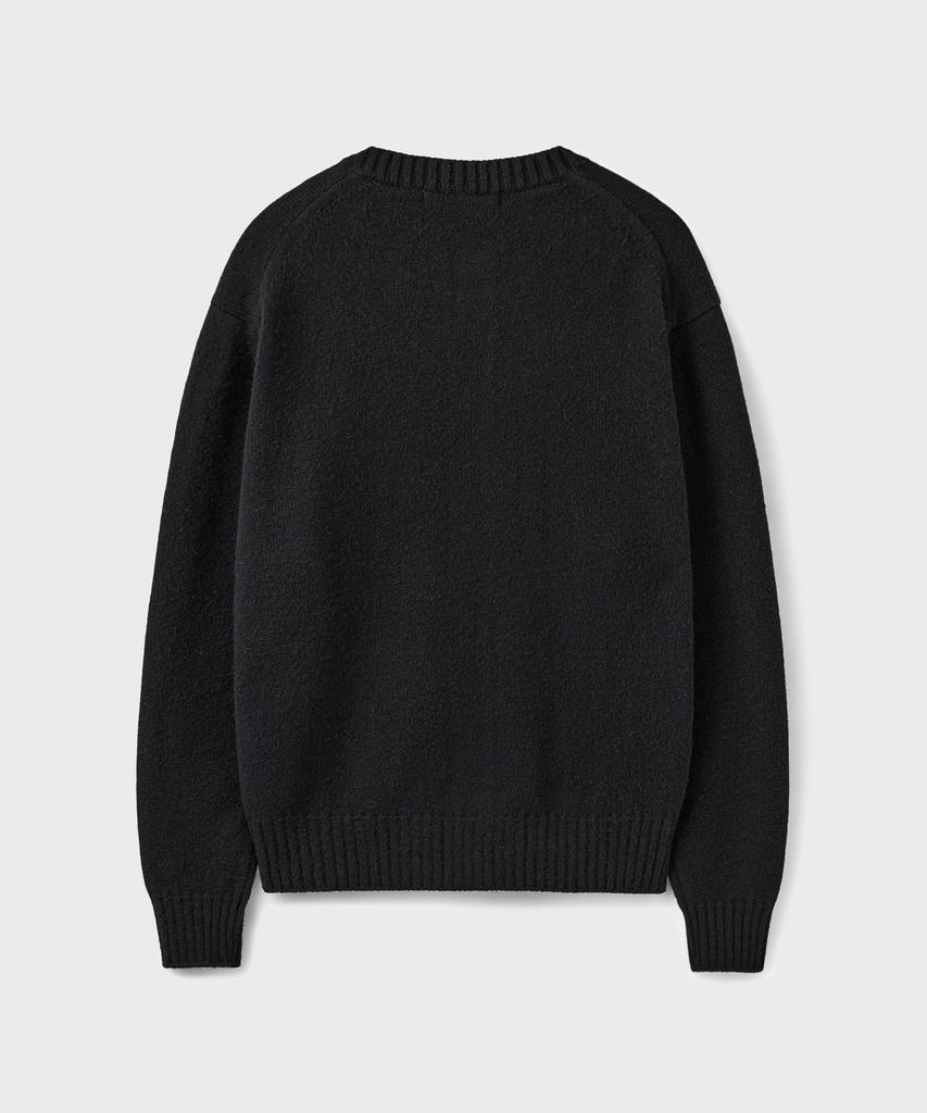Branded Brushed Alpaca Cardigan [Black]