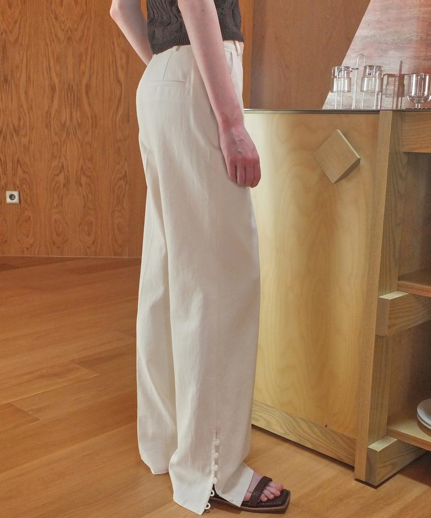 EN OR Button Side Slit Pants - Ivory