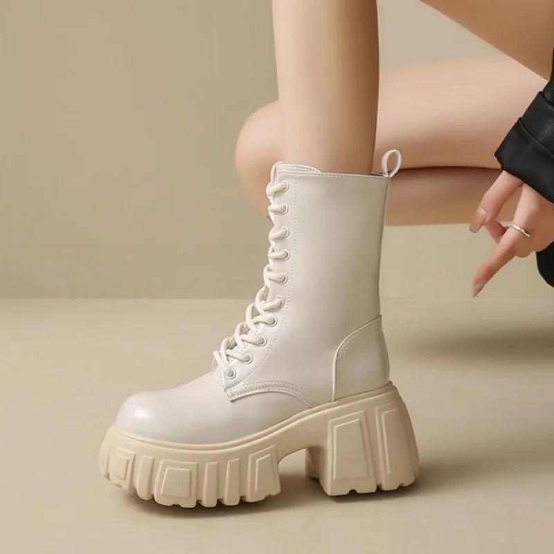 Fashion Versatile 2024 New Style Women's Ultra-high Thick-soled Fashionable Thick-soled Over-the-knee Boots Are Trendy and Fashionable