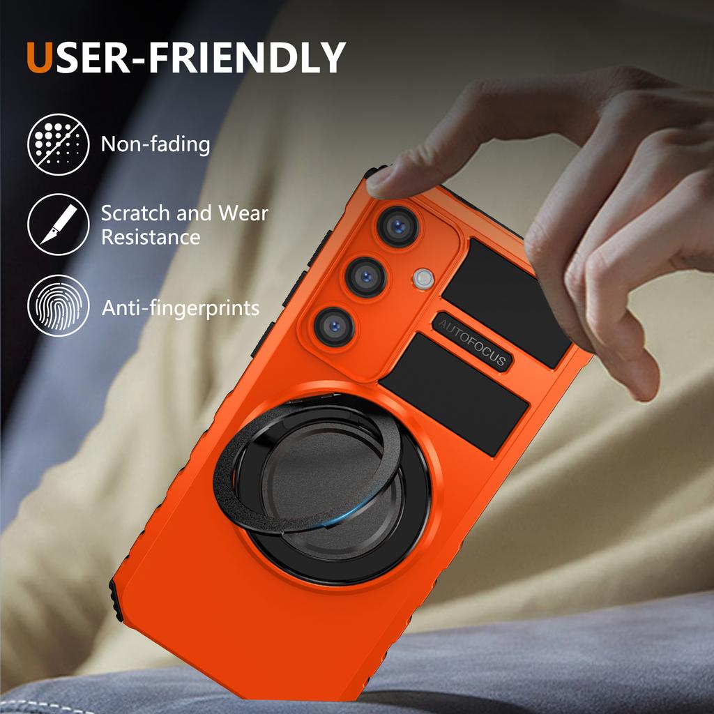 For Samsung Galaxy S24 Case Compatible with MagSafe Rotary Kickstand Anti-Drop TPU+PC Phone Cover