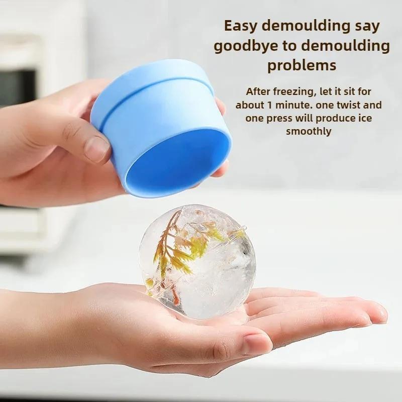 Bar Whiskey Round Ice Cube Maker Silicone Large Ball Shape Spherical Ice Cube Mould Machine Quick Freezer Kitchen Gadgets