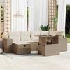 VidaXL Garden Lounge Set with Cushions 7 Pcs Beige Braided Resin 3275298