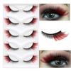 Soft Cat Eye False Eyelashes Fluffy Faux Mink Wispy Lashes Colored Anime Lashes  Makeup