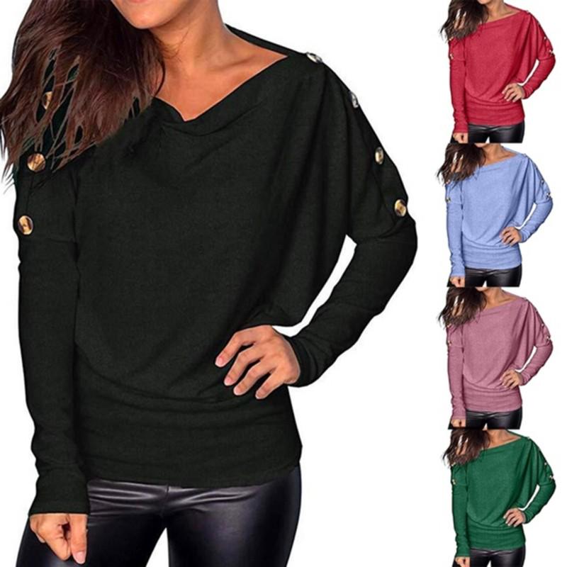 Button-down Shoulder Ultra Short Long Sleeve New 2025 Women's T-shirt main image 0