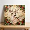 DIY Mini Framed Pearl Bead Art Kit Christmas Reindeer Design Sparkling Canvas Painting Relaxing Craft for Adults Holiday Home Decor Gift