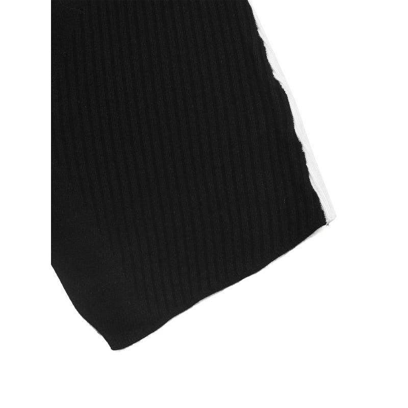 YYFS Dámské módní ležérní podzimní zimní svetry s barevným blokovým potiskem, dlouhým rukávem a výstřihem do V