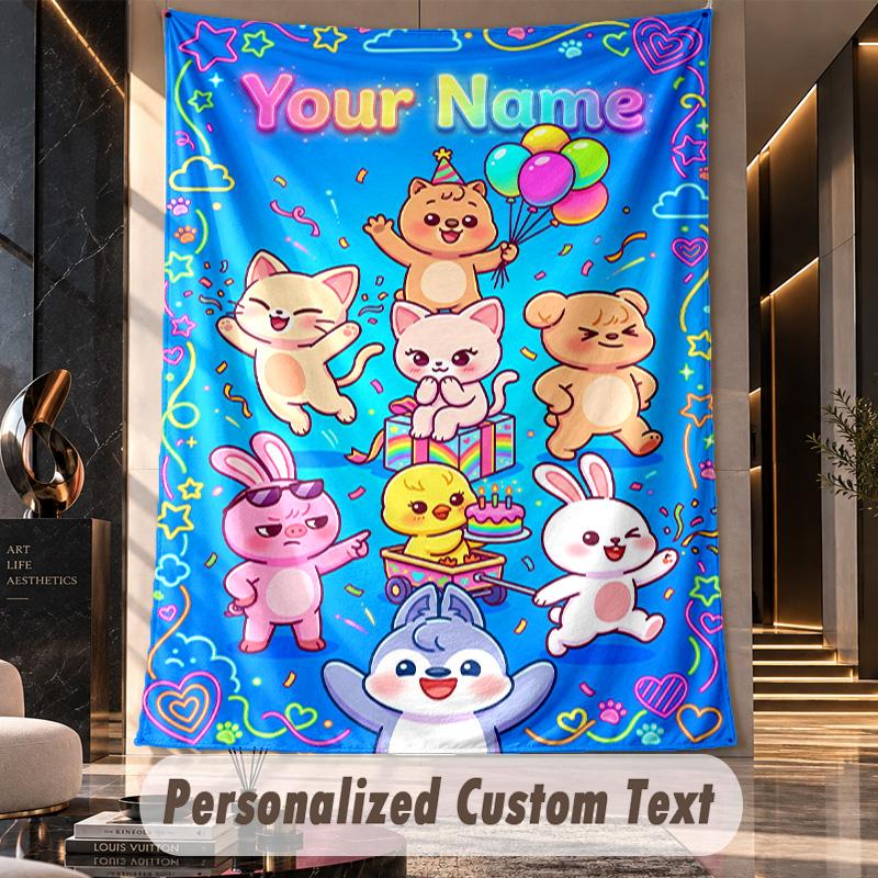 Celebration Party (50) Theme Custom Tapestry Personalized Custom Name Text Wall Hanging Tapestry Home Decor Background Cloth