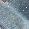 Women's High-Waisted Denim Jeans with Rhinestone Star Pendant - European Style, Summer Loose Fit, Slimming, Versatile Straight Leg.