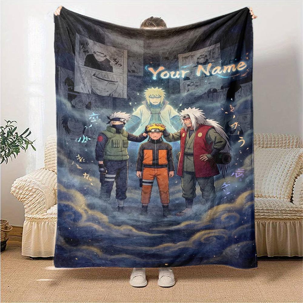 Naruto Character Personalized Text Blanket Lightweight Personalized Blanket Comfortable Great for Chair Office Nap Office Chair Four Seasons Universal