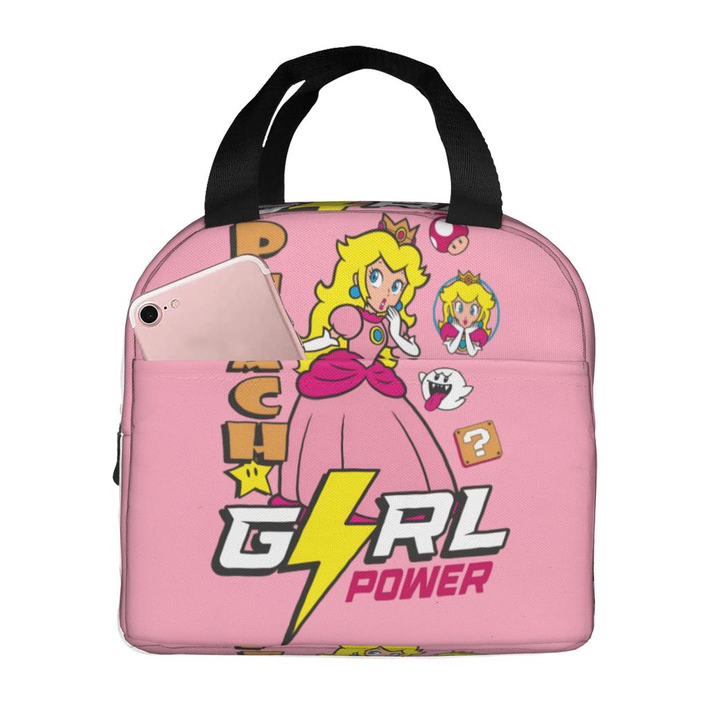 Custom M-Marioed Insulated Lunch Tote Bag for Women Men Cartoon Portable Thermal Cooler Food Lunch Box Outdoor Camping Travel