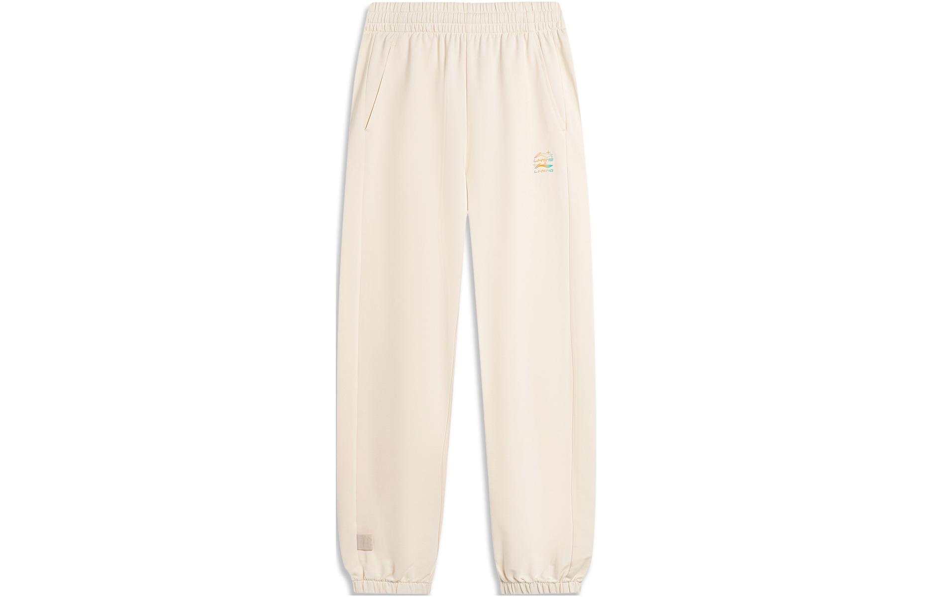 Li Ning Sports Life Collection Knitted Sweatpants Women s Swan White B Regular AKLU868-6 L
