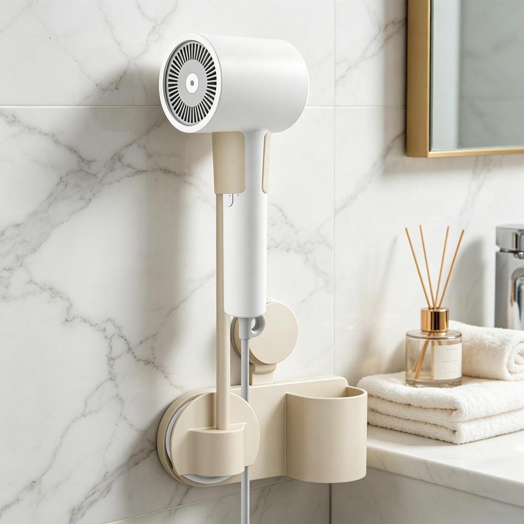Hair Dryer Holder Suction Cup Storage Modern Universal Blow Dryer Holder Wall Mounted Storage For Home Apartment Hotel College