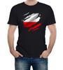 Torn Poland Flag Men's T-Shirt Polish Warsaw Country National Football