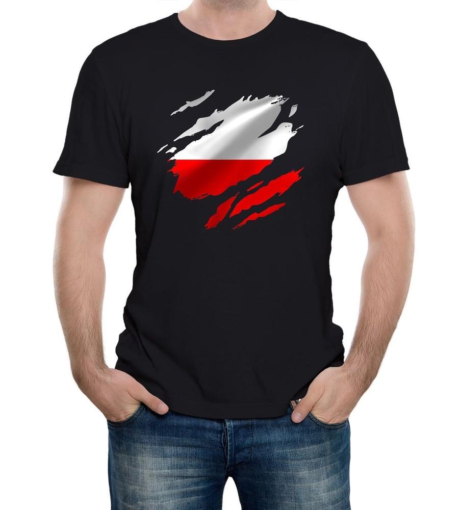 

Torn Poland Flag Men s T-Shirt Polish Warsaw Country national football XL