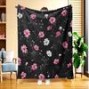 1pc Floral Pattern Flannel Blanket, High-definition Digital Print, All-season Use, Sofa Throw, Skin-friendly Soft 100% Polyester, the Perfect Gift for