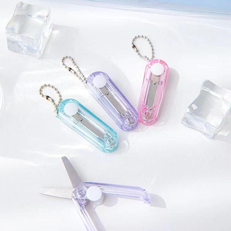 Transparent Mini Scissors, Retractable Folding Portable Scissors, Student Hand-made Paper Scissors