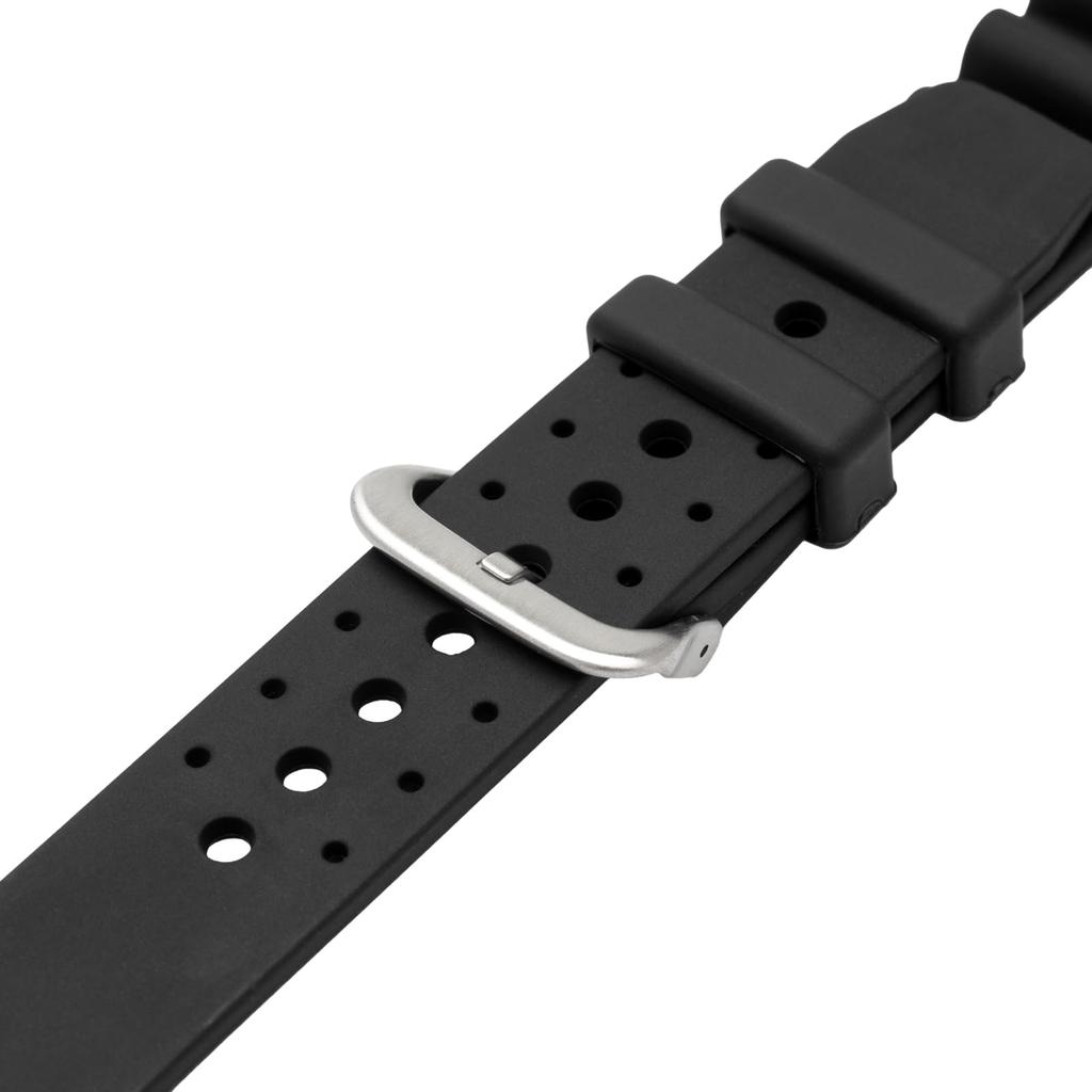 CREPHA Watch Strap 20mm Urethane Resin Strap Easy to Attach Tool Included Black Diver Type (Klepha) KU-17