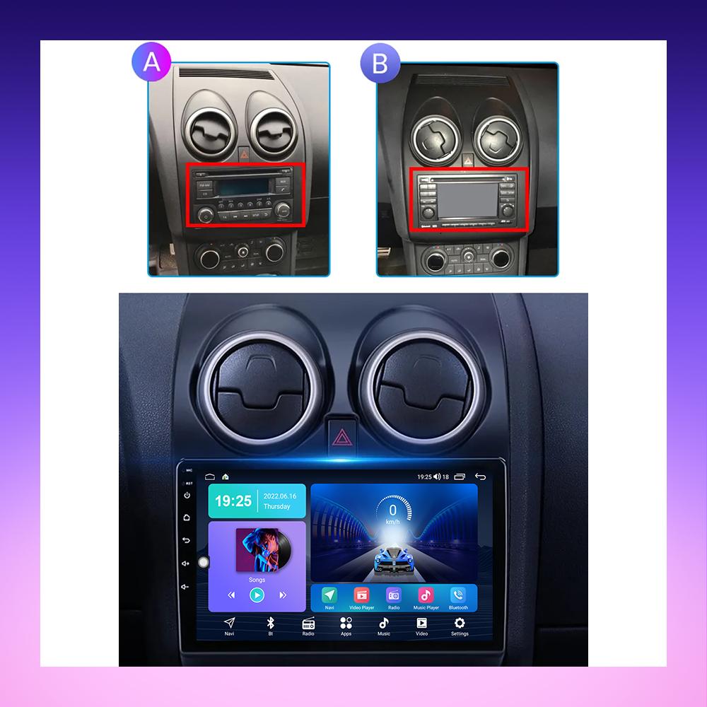2 DIN Android Carplay Car Radio For Nissan Qashqai J10 2007-2013 Multimedia Player Head Unit Stereo GPS Navigation BT WIFI 2+32GB