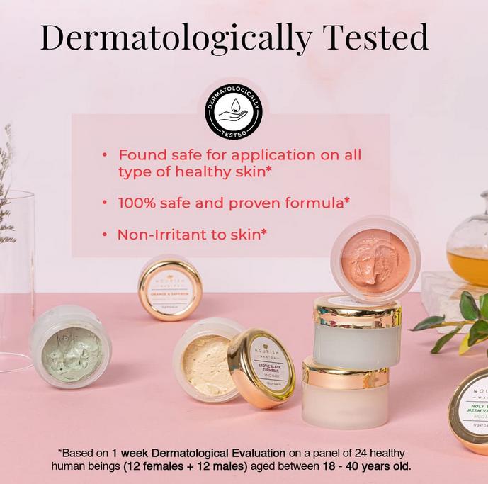 Nourish Mantra Mini Mask Trio Face Care Kit, Holy Basil & Neem Vardaan Mud Mask, Exo, Orange & Saffron Avanda Glow Mask (12g Each)