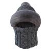 Thickened One Piece Hat for Women Winter Fur Ball Twist Neck Scarf Hat  One Piece Cycling Warm and Windproof High Quality Plush Hat