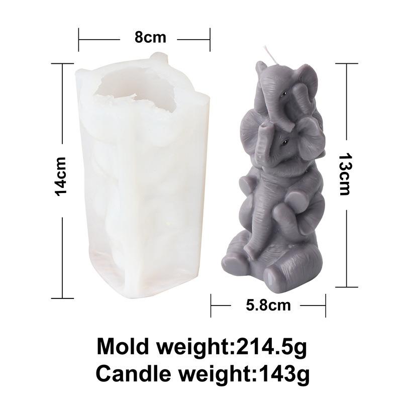 3D Cute Stacked monkey candle silicone mold lovely animalcake chocolate silicone mold rabbit tortoise bear resin silicone mold