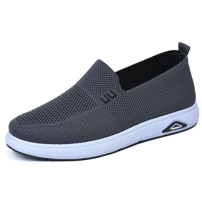 

Men s shoes 2024 summer new old Beijing cloth shoes one-pedal soft-soled men s casual shoes mesh breathable work shoes 44 сірий колір