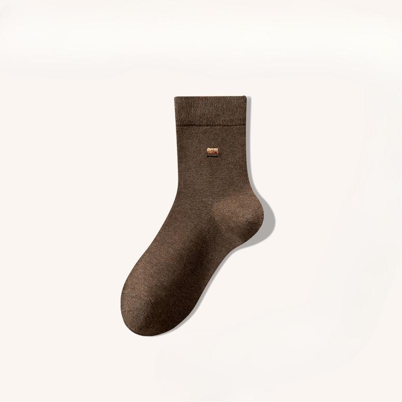 Men's Cotton Socks, Pure Cotton Mid-calf Socks, Thick and Warm Long Calf Socks for Autumn and Winter, All Cotton