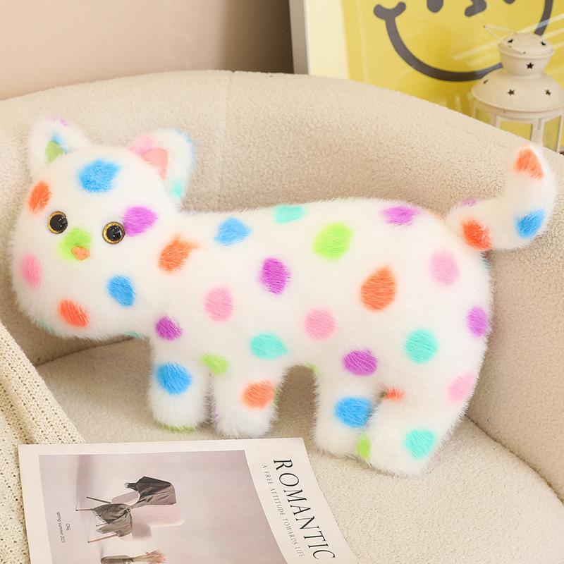 

Color polka dot cat throw pillow plush toy doll kitten cat doll children s doll 50cm（0.4kg）