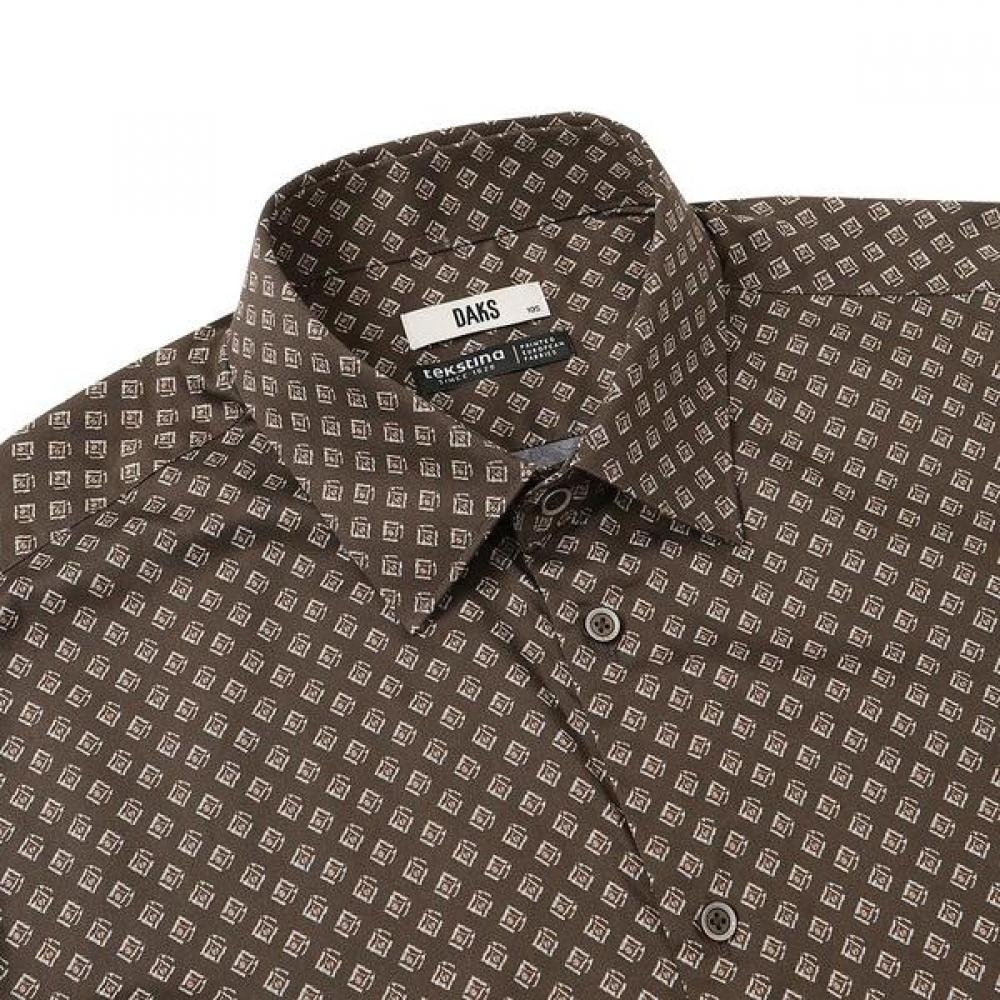 Daks Men S Geometric Pattern Contemporary Fit Long Sleeve Shirt dma1Shdl281w1