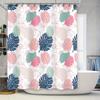 Fashion Floral Shower Curtain Waterproof Home Decor Monstera Leaf Print Bath Mat Cover with Hook Set for Bathroom Accessories (B