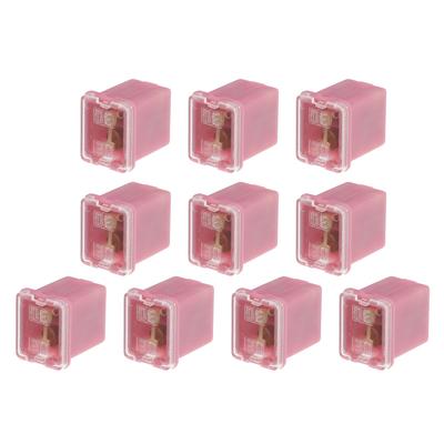 Eine ABSOPRO 10 Stück Box Mini Box Sicherung 30A Universal Pickup Truck Auto SUV Langlebig Kunststoff Metall Pink
