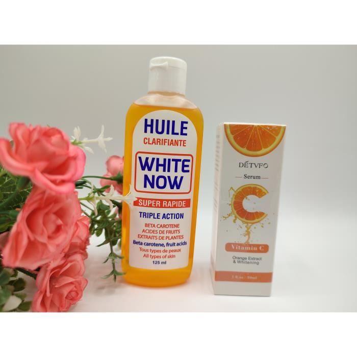 Huile Clarifiante - White Now - 125ml - Triple action - Acides de fruits - Vitamine C ou E