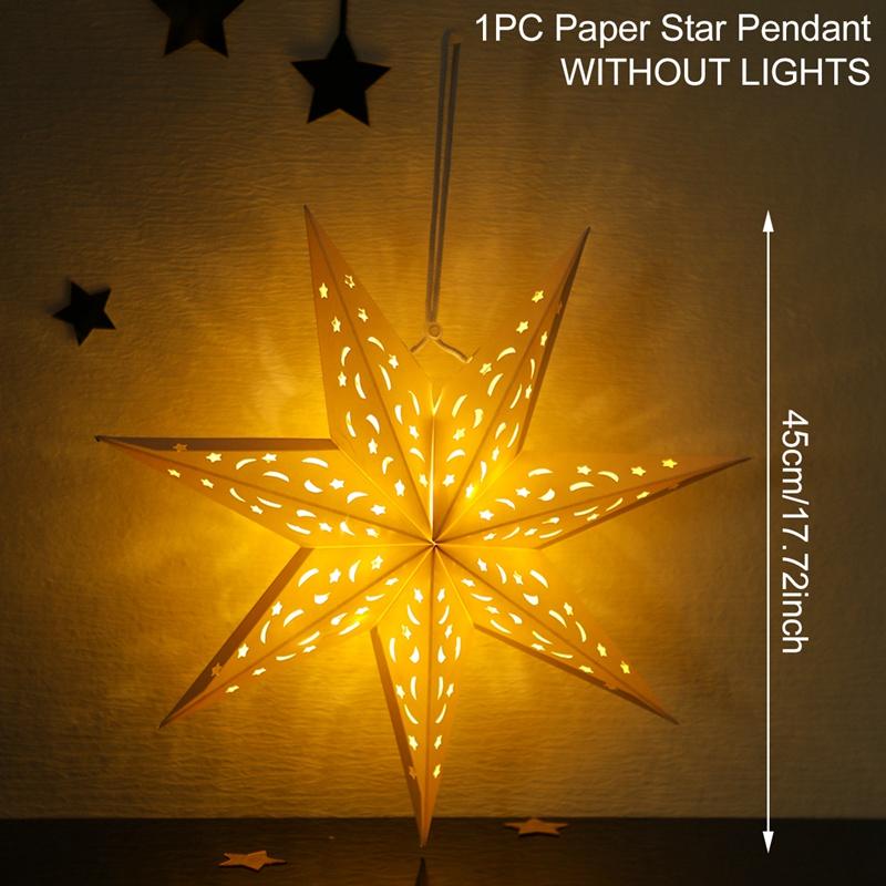 30-75cm Hohlstern Hängeanhänger Eid Mubarak Weihnachten Ramadan Dekoration 2025 Islamische Muslimische Partydeko Ramadan Kareem Geschenk